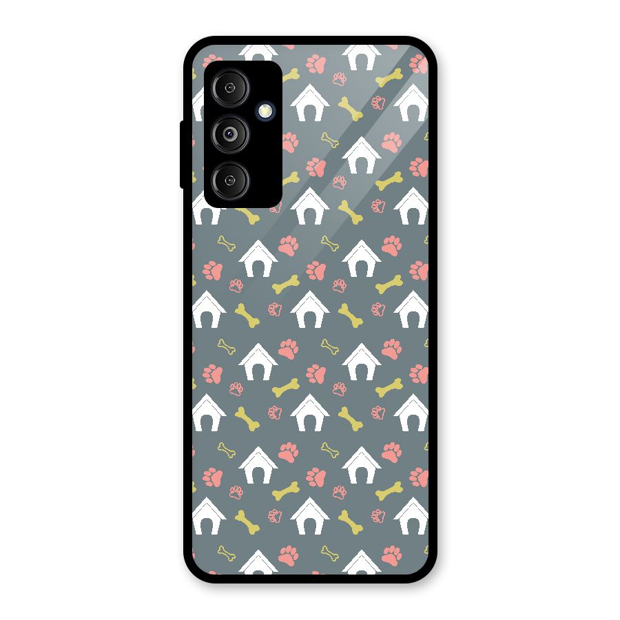 Dog Pattern Glass Back Case for Galaxy M14 5G