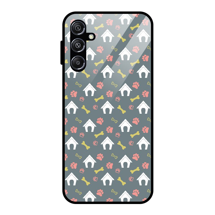 Dog Pattern Glass Back Case for Galaxy M34 5G
