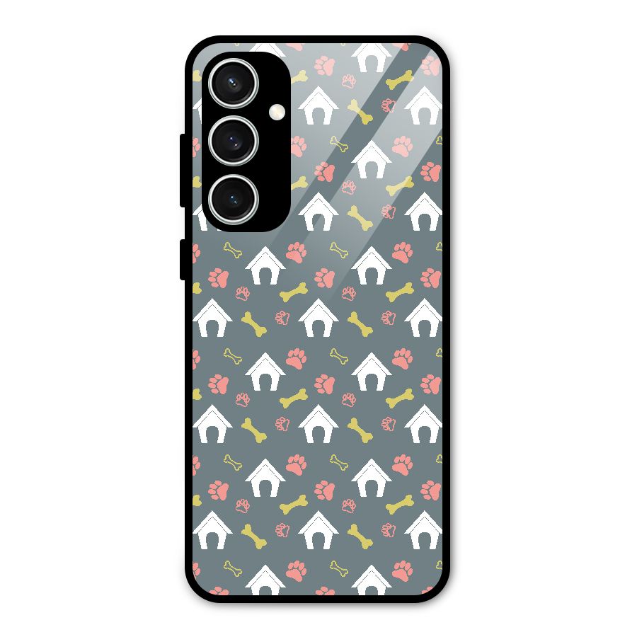 Dog Pattern Glass Back Case for Galaxy S23 FE