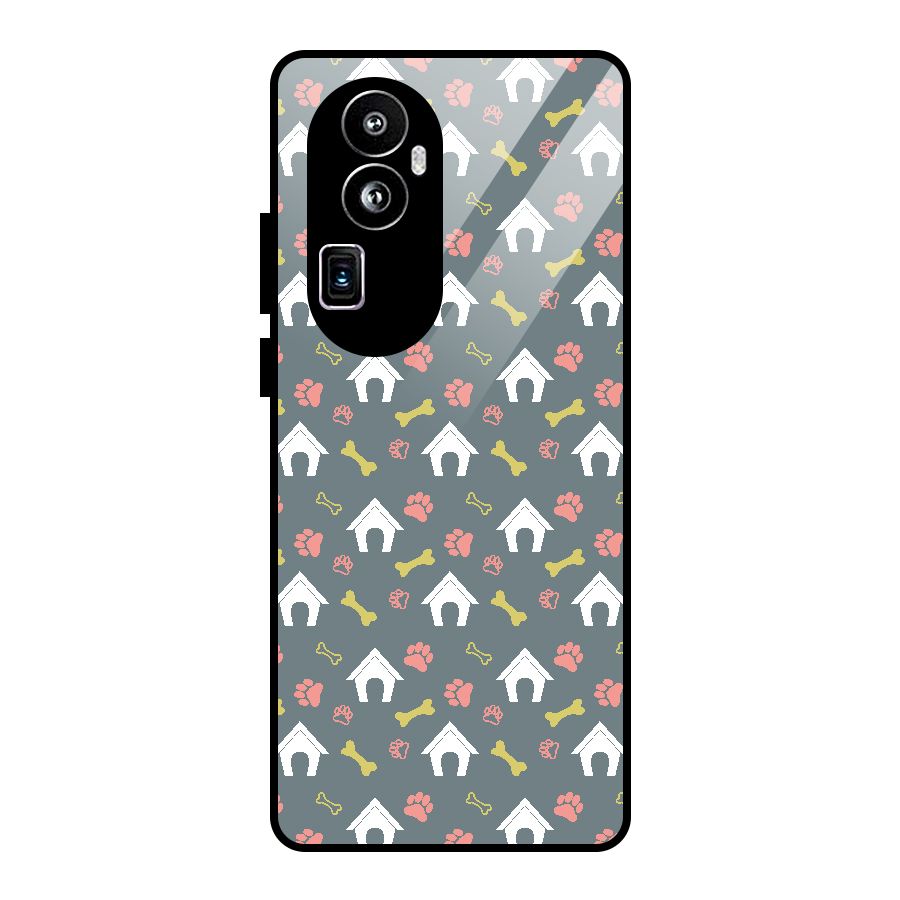 Dog Pattern Glass Back Case for Oppo Reno10 Pro Plus