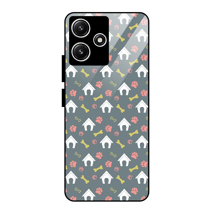 Dog Pattern Glass Back Case for Poco M6 Pro