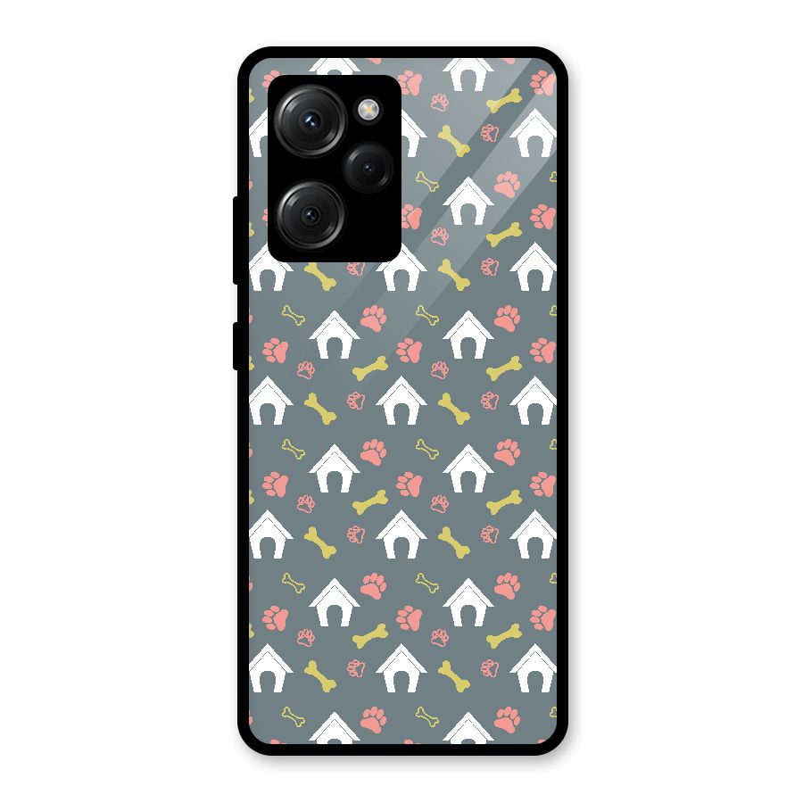 Dog Pattern Glass Back Case for Poco X5 Pro