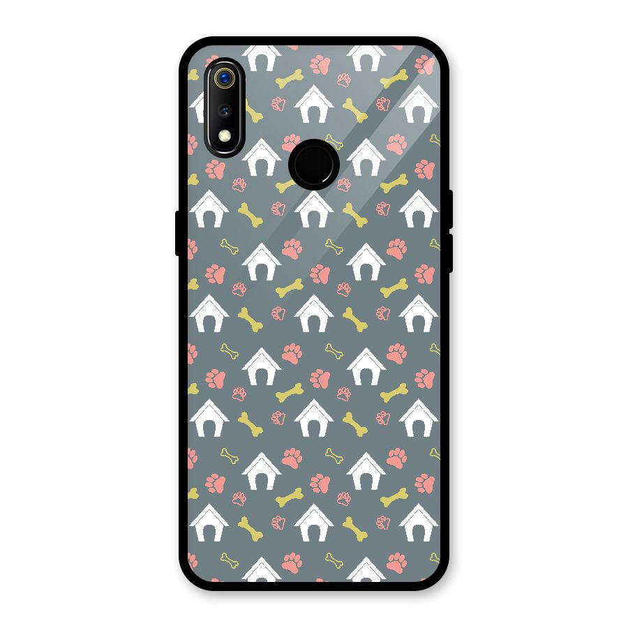 Dog Pattern Glass Back Case for Realme 3i