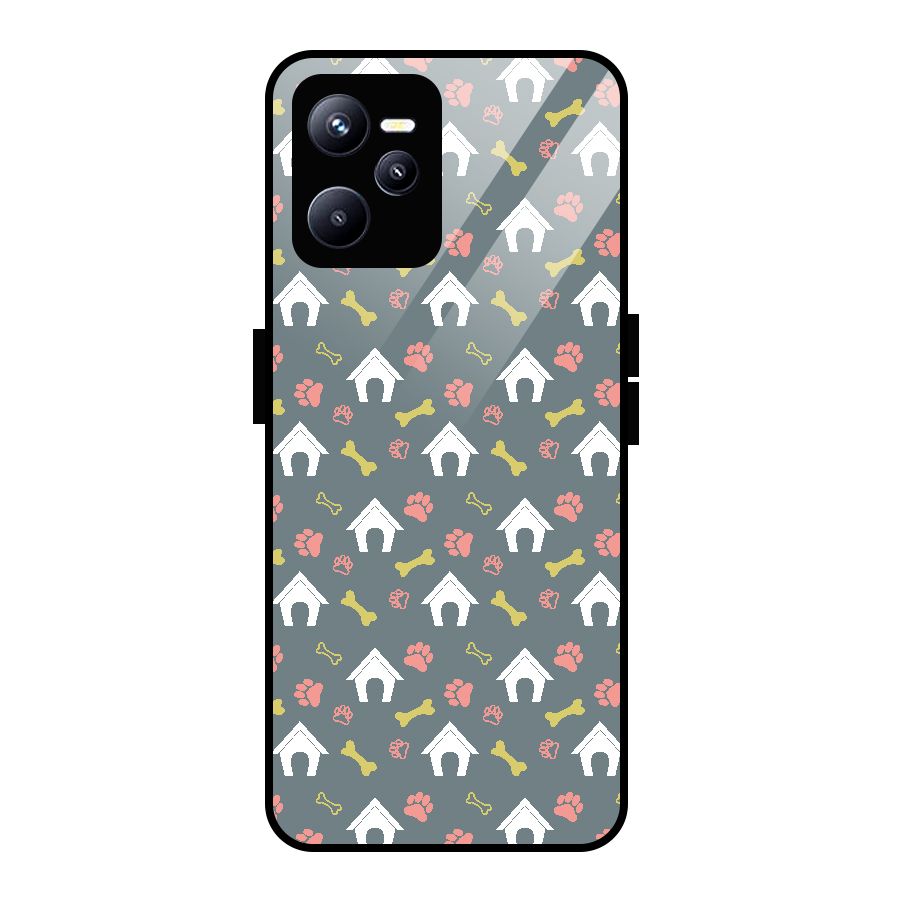 Dog Pattern Glass Back Case for Realme C35