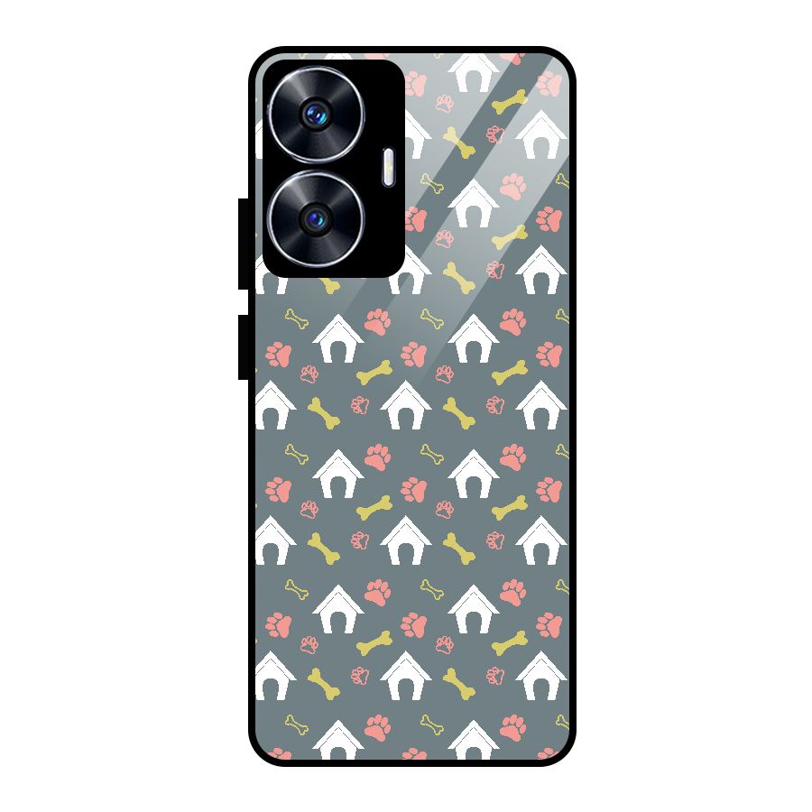 Dog Pattern Glass Back Case for Realme Narzo N55