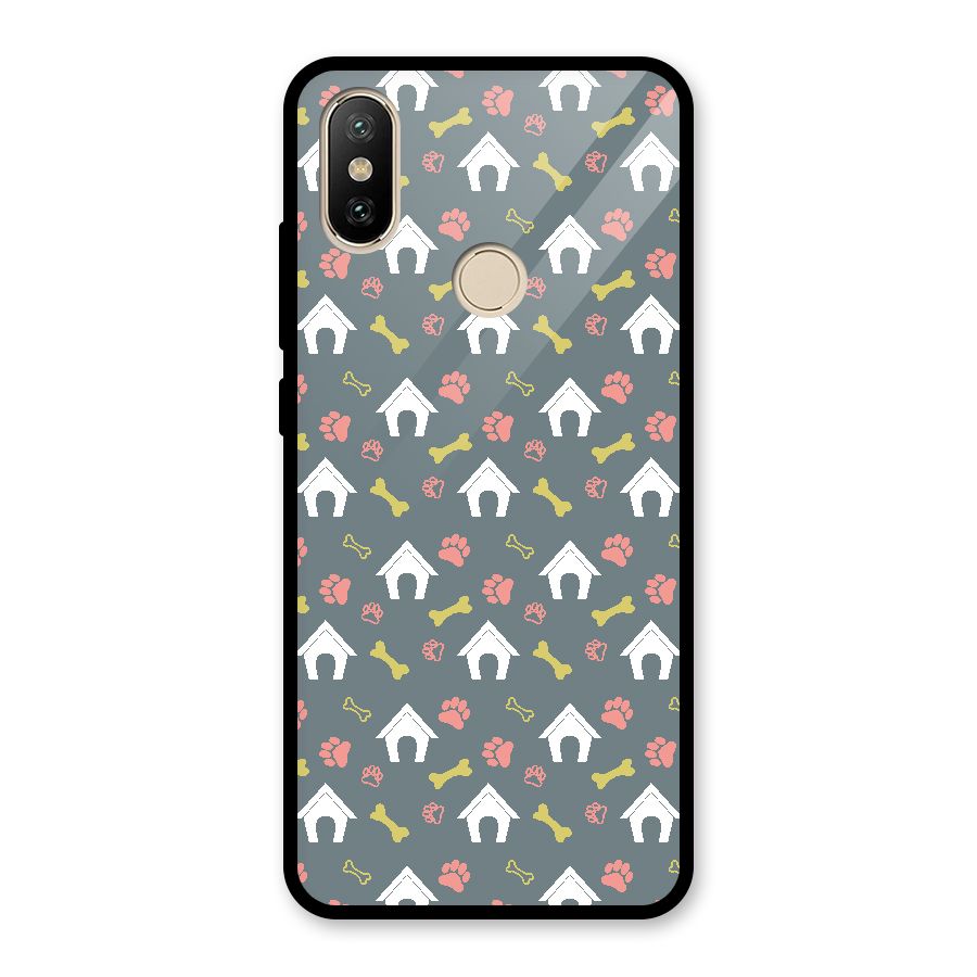 Dog Pattern Glass Back Case for Redmi A2