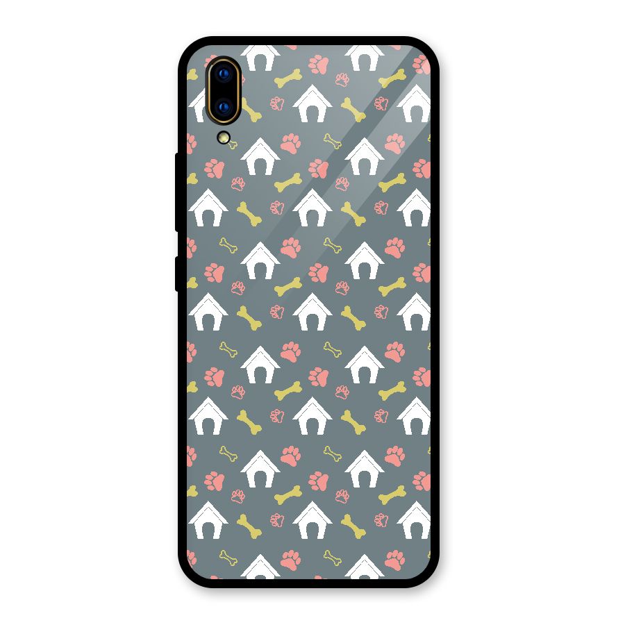 Dog Pattern Glass Back Case for Vivo V11 Pro