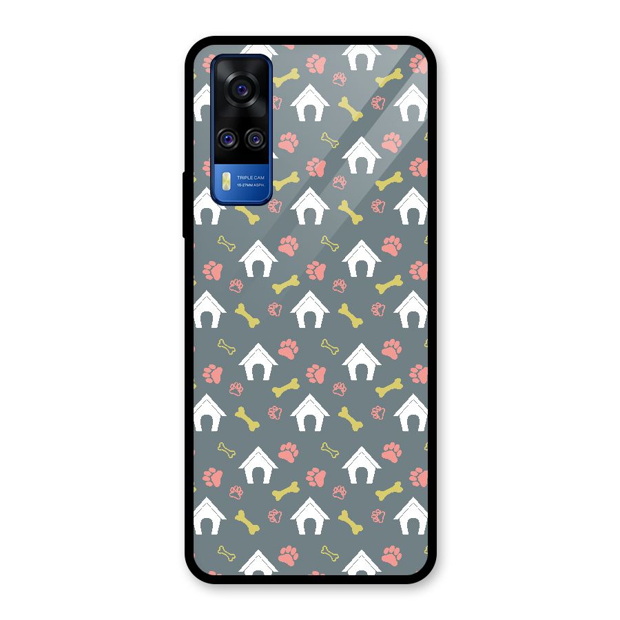 Dog Pattern Glass Back Case for Vivo Y31
