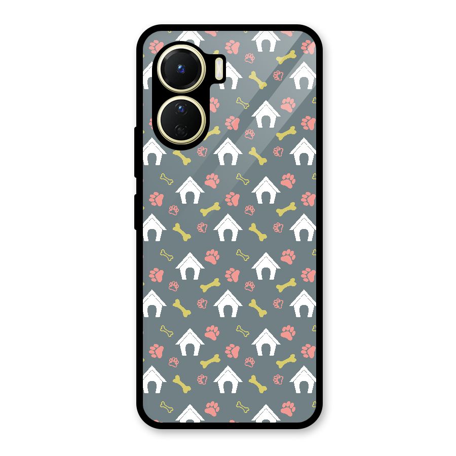 Dog Pattern Glass Back Case for Vivo Y56