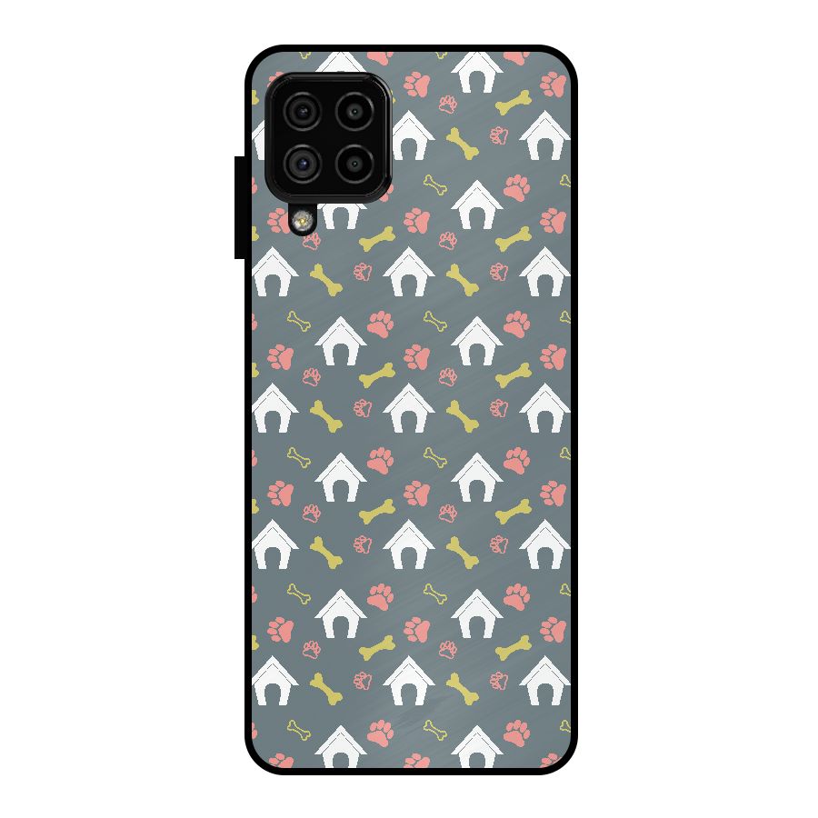 Dog Pattern Metal Back Case for Galaxy A22 4G