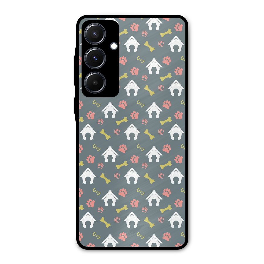 Dog Pattern Metal Back Case for Galaxy A55