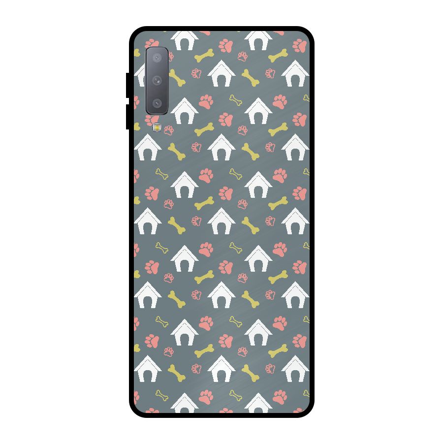 Dog Pattern Metal Back Case for Galaxy A7 (2018)
