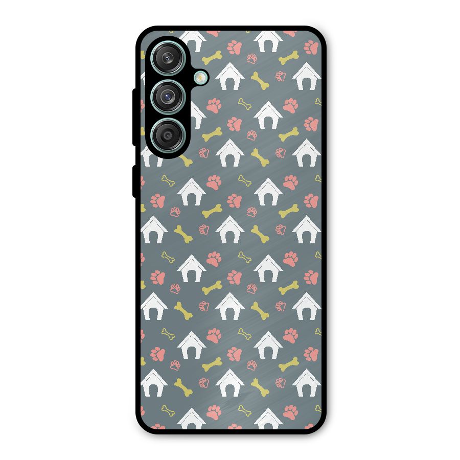 Dog Pattern Metal Back Case for Galaxy M55 5G