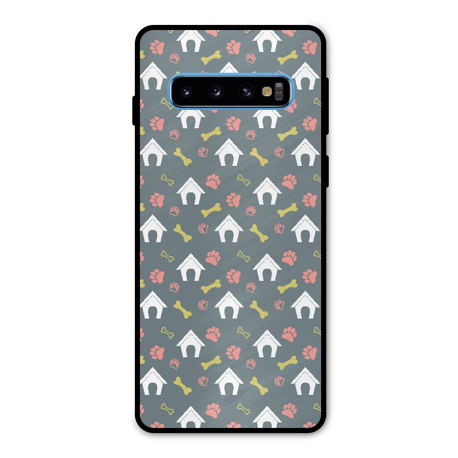 Dog Pattern Metal Back Case for Galaxy S10
