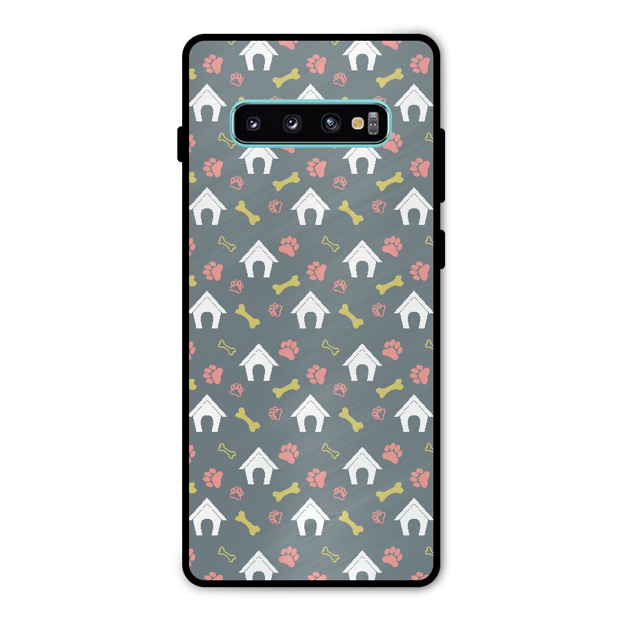 Dog Pattern Metal Back Case for Galaxy S10 Plus