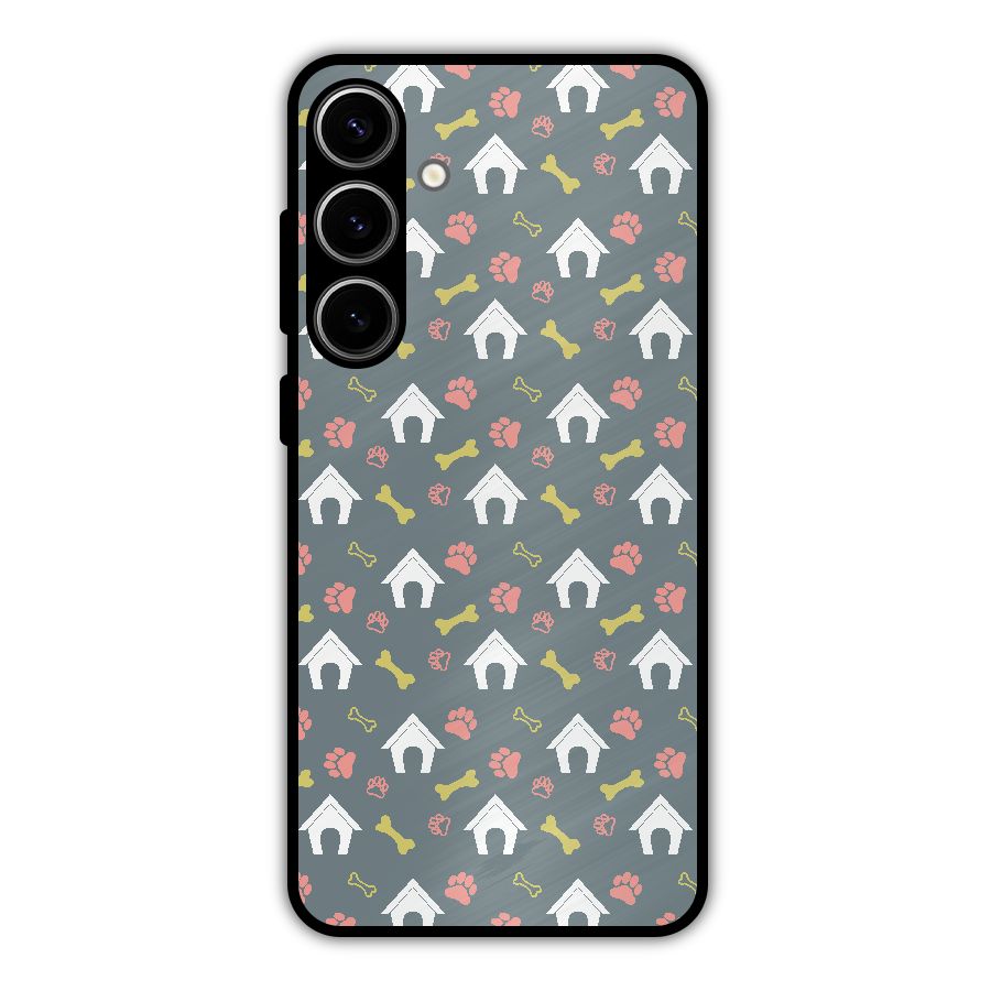 Dog Pattern Metal Back Case for Galaxy S24 Plus