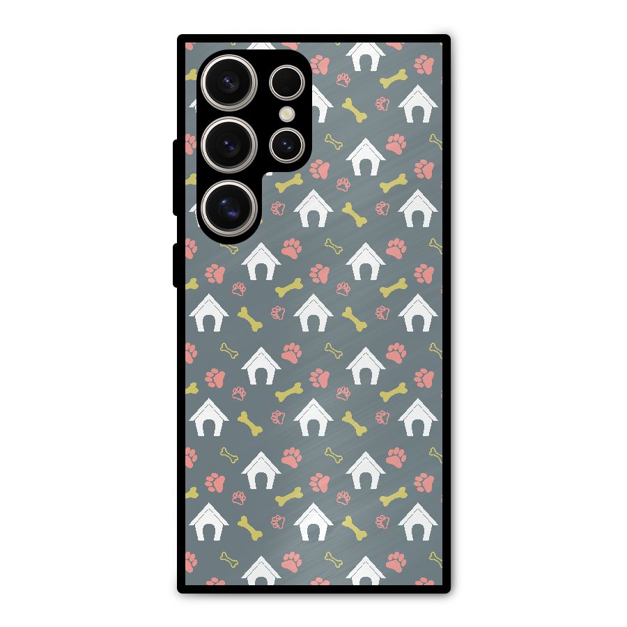 Dog Pattern Metal Back Case for Galaxy S24 Ultra