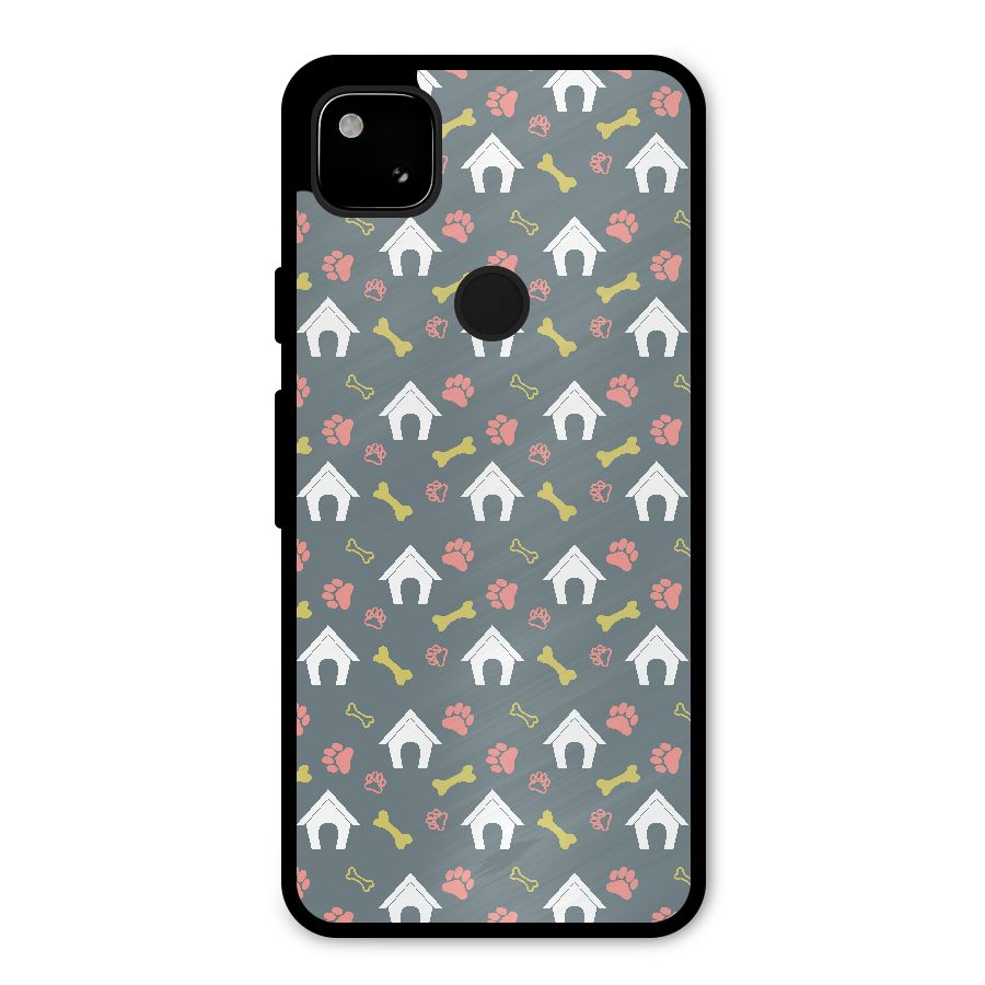 Dog Pattern Metal Back Case for Google Pixel 4a