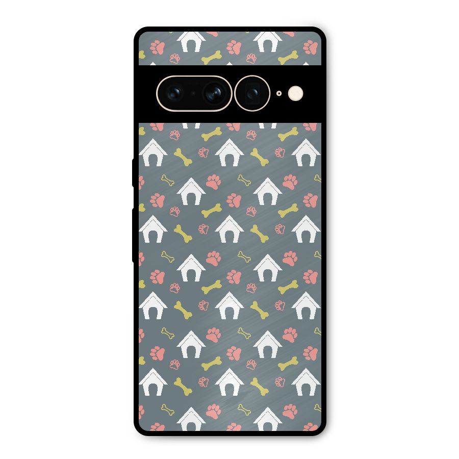 Dog Pattern Metal Back Case for Google Pixel 7 Pro
