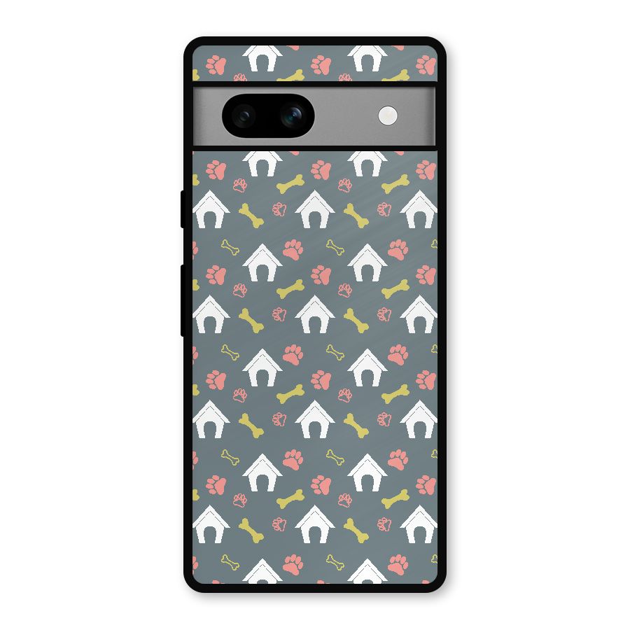 Dog Pattern Metal Back Case for Google Pixel 7a