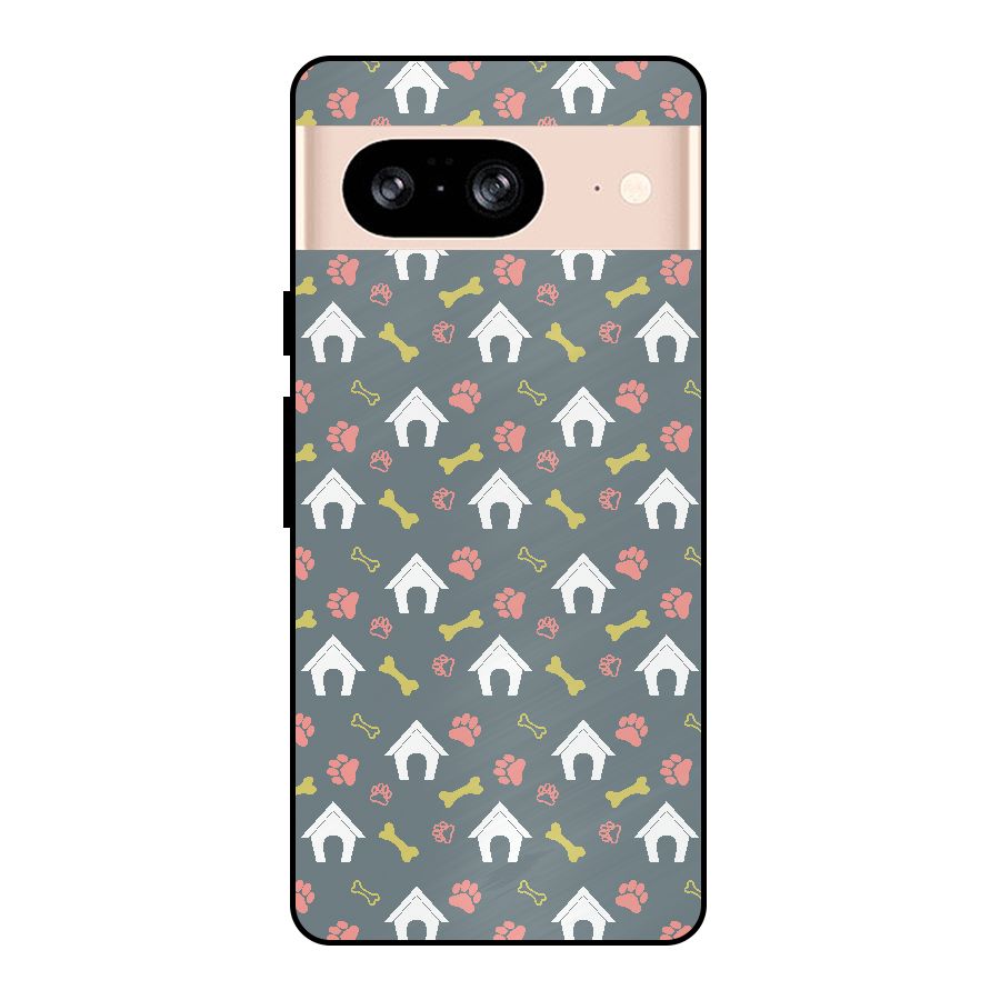 Dog Pattern Metal Back Case for Google Pixel 8