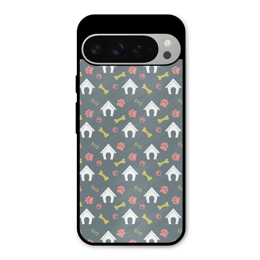 Dog Pattern Metal Back Case for Google Pixel 9 Pro XL