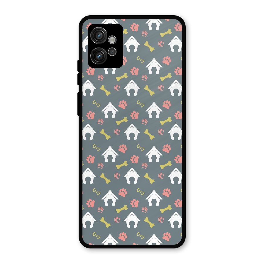 Dog Pattern Metal Back Case for Moto G32