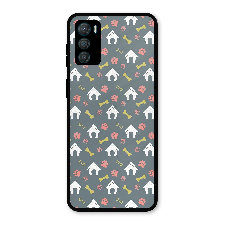 Dog Pattern Metal Back Case for Moto G42