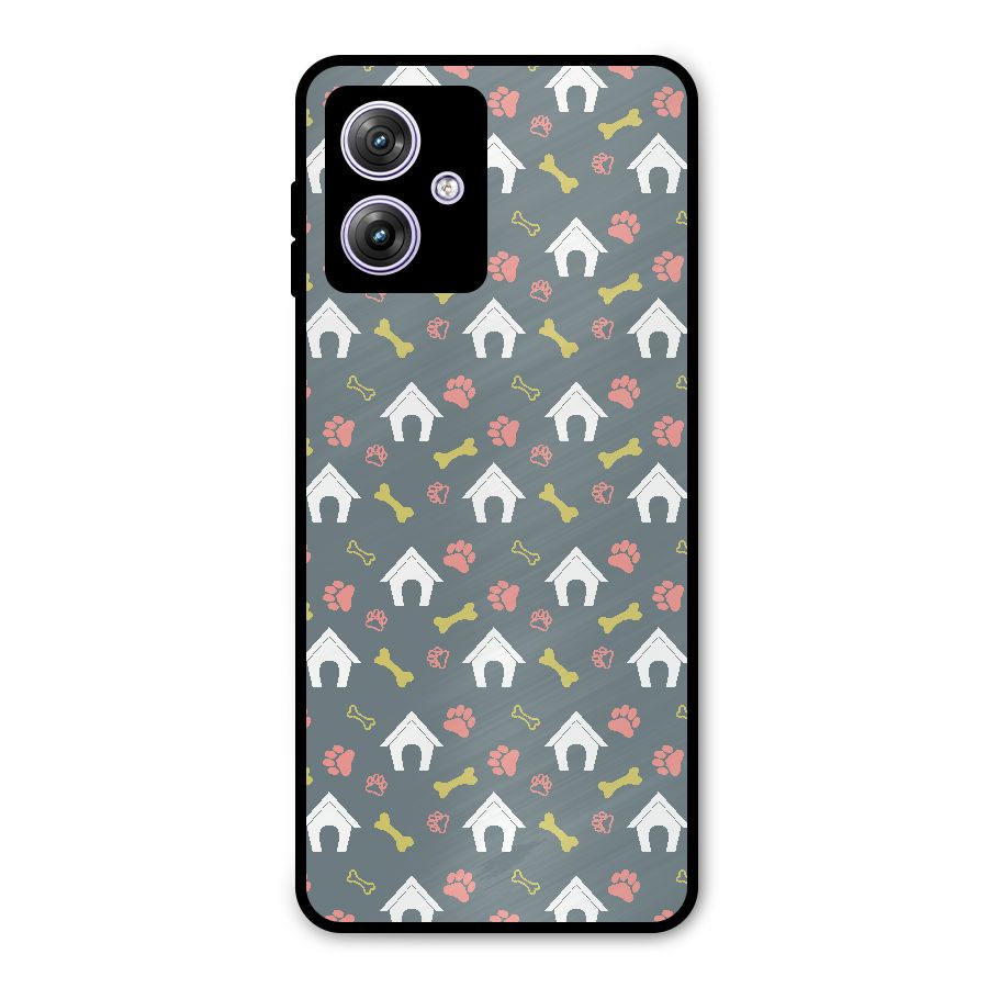 Dog Pattern Metal Back Case for Moto G64