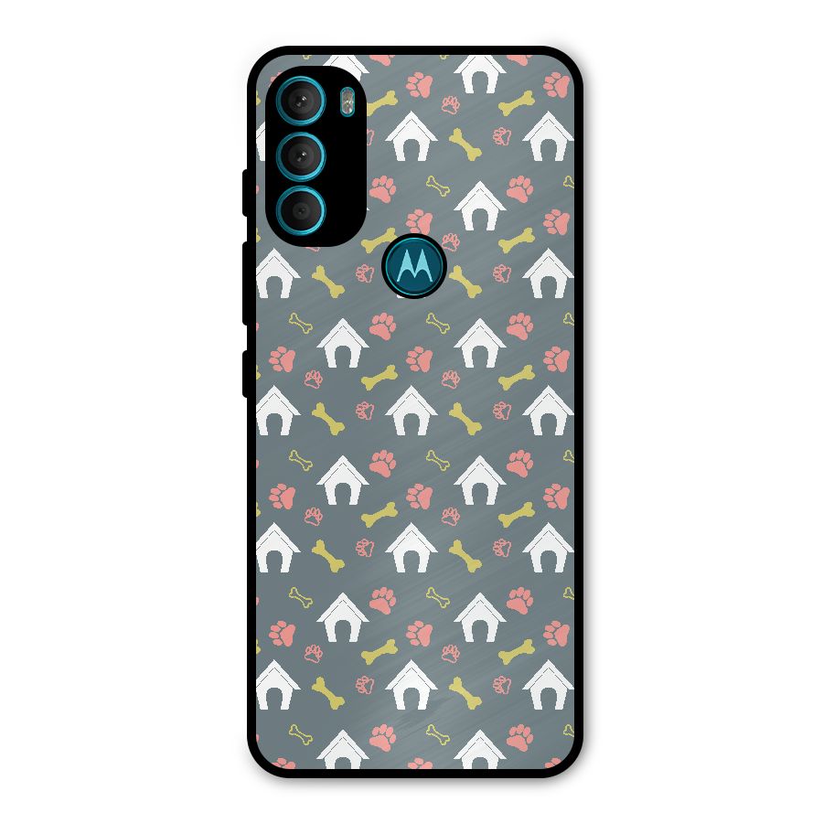 Dog Pattern Metal Back Case for Moto G71 5G