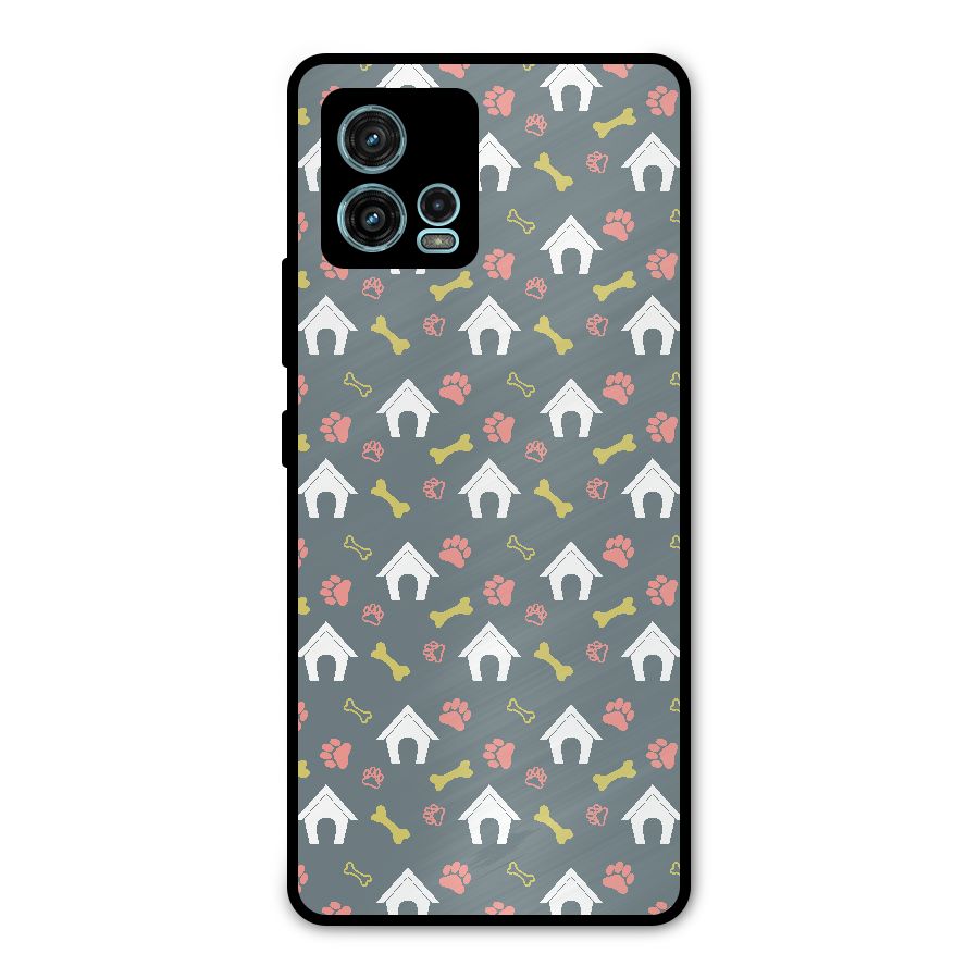 Dog Pattern Metal Back Case for Moto G72