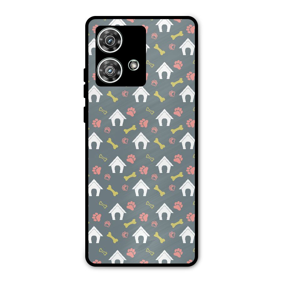 Dog Pattern Metal Back Case for Motorola Edge 40 Neo