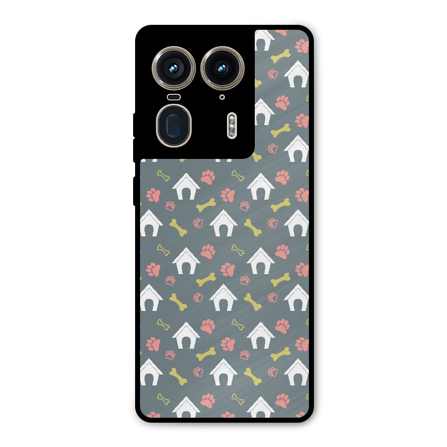 Dog Pattern Metal Back Case for Motorola Edge 50 Ultra