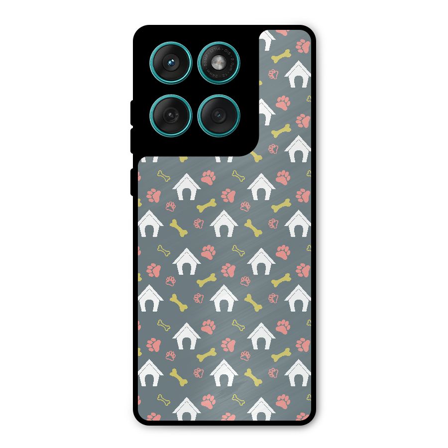 Dog Pattern Metal Back Case for Motorola Edge 60 Fusion