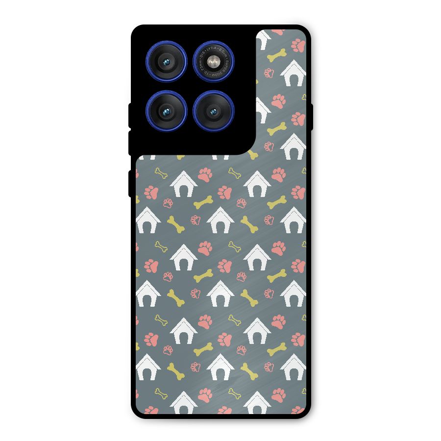 Dog Pattern Metal Back Case for Motorola Edge 60 Pro
