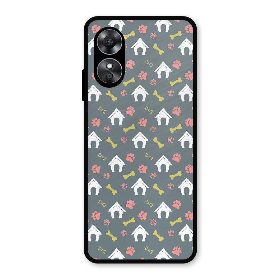 Dog Pattern Metal Back Case for Oppo A17