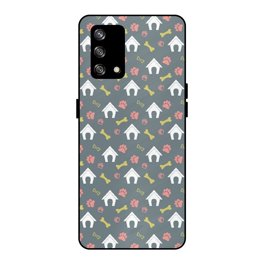Dog Pattern Metal Back Case for Oppo F19