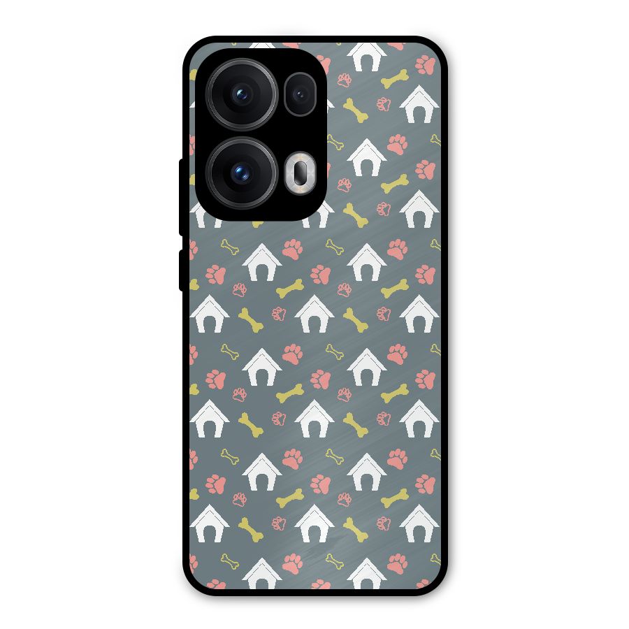 Dog Pattern Metal Back Case for Oppo Reno13 Pro