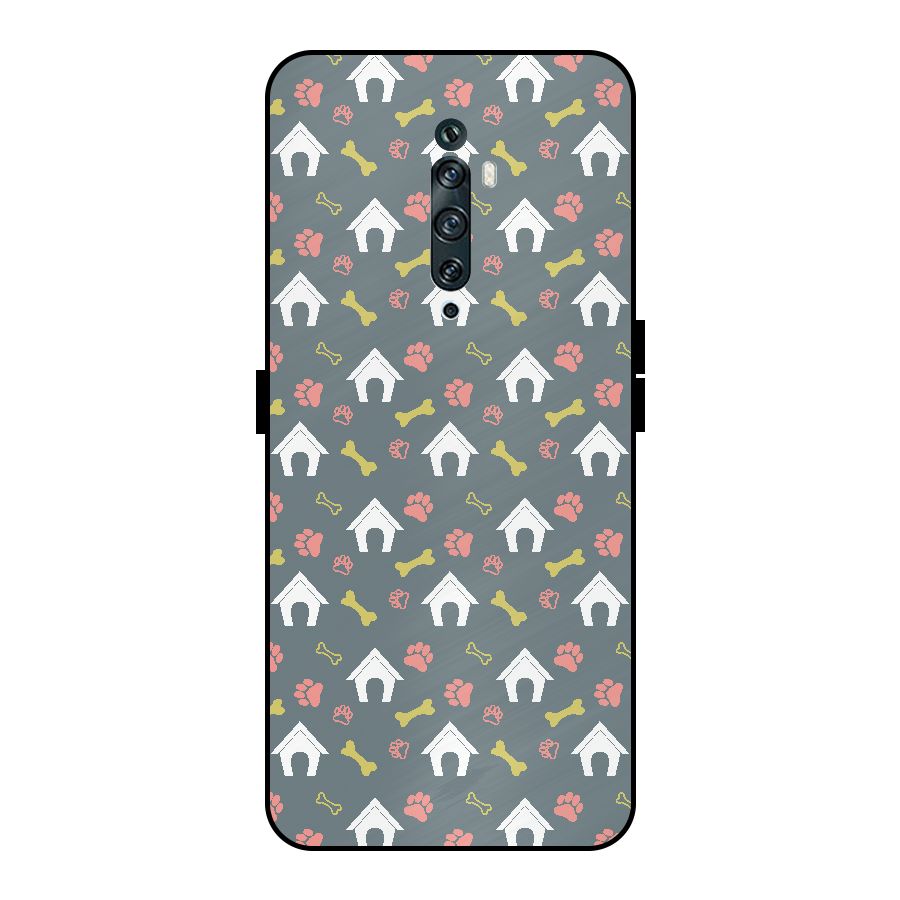 Dog Pattern Metal Back Case for Oppo Reno2 Z