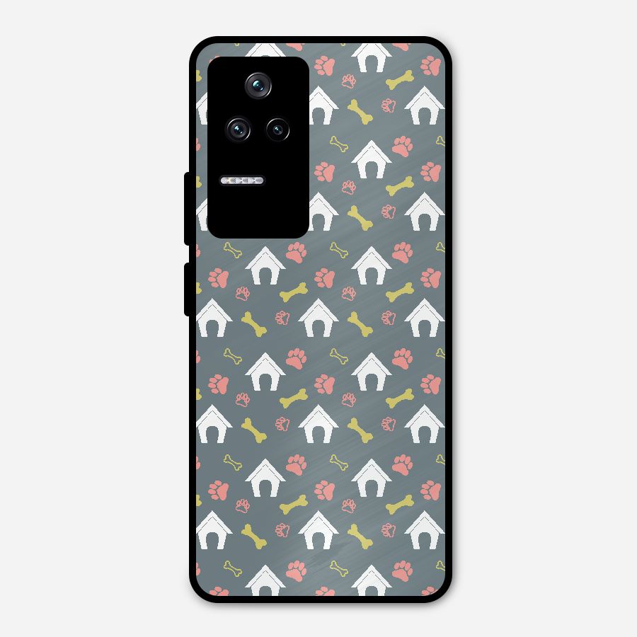 Dog Pattern Metal Back Case for Poco F4 5G