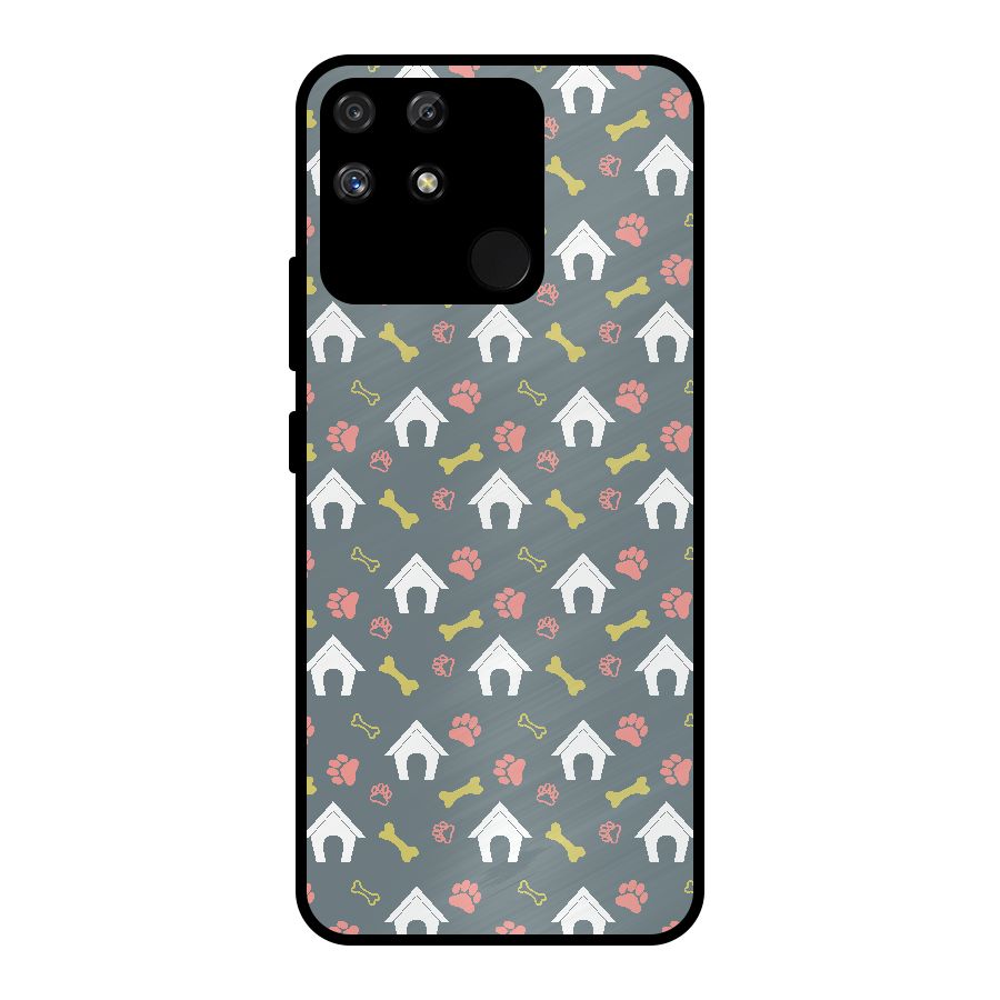 Dog Pattern Metal Back Case for Realme Narzo 50A