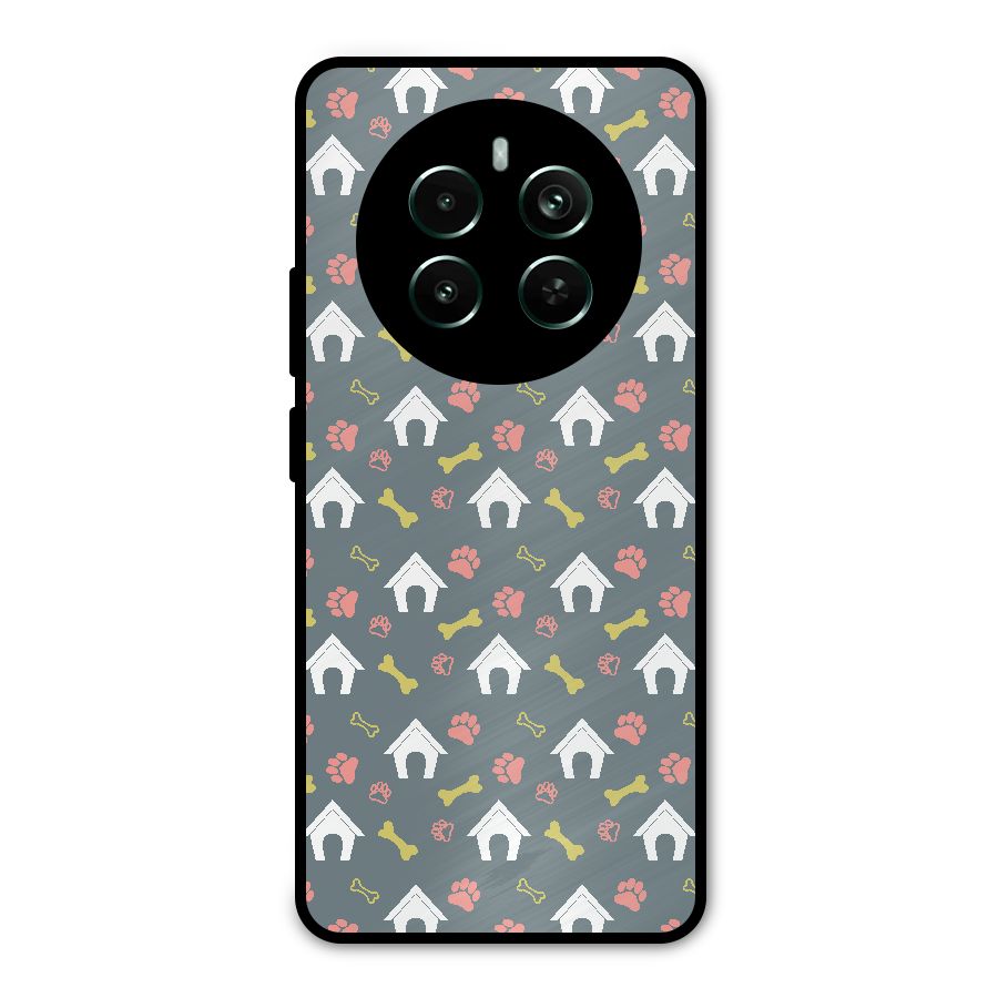 Dog Pattern Metal Back Case for Realme Narzo 70 Pro