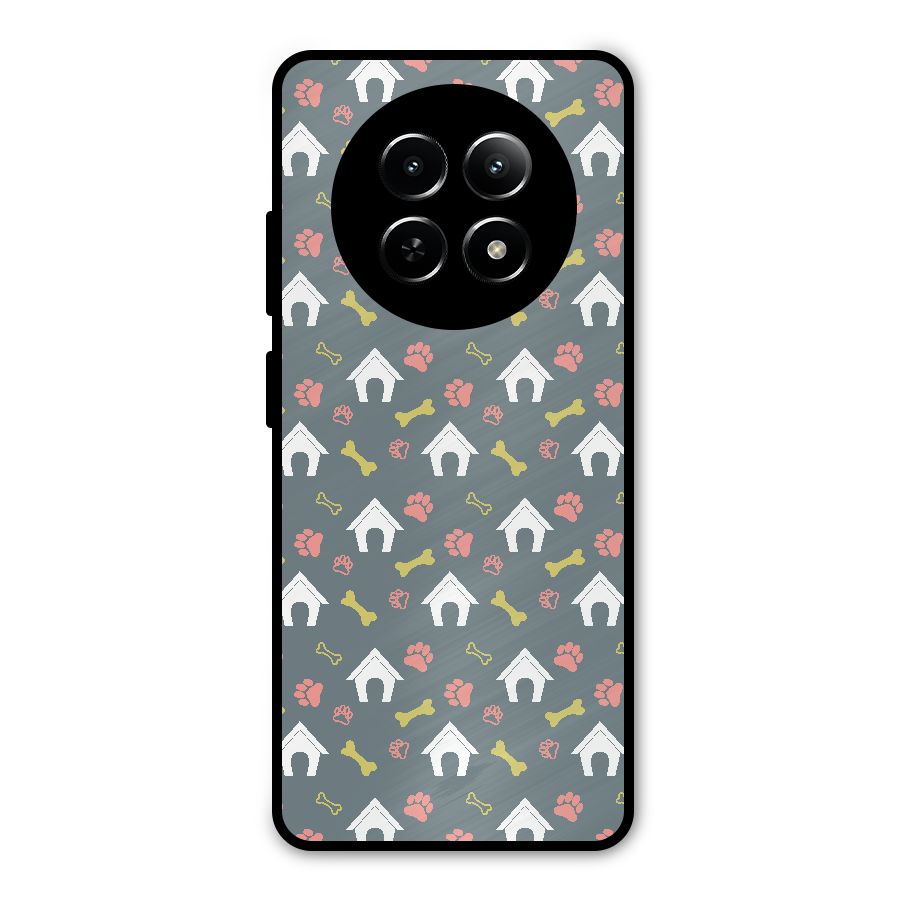 Dog Pattern Metal Back Case for Realme Narzo 70x 5G