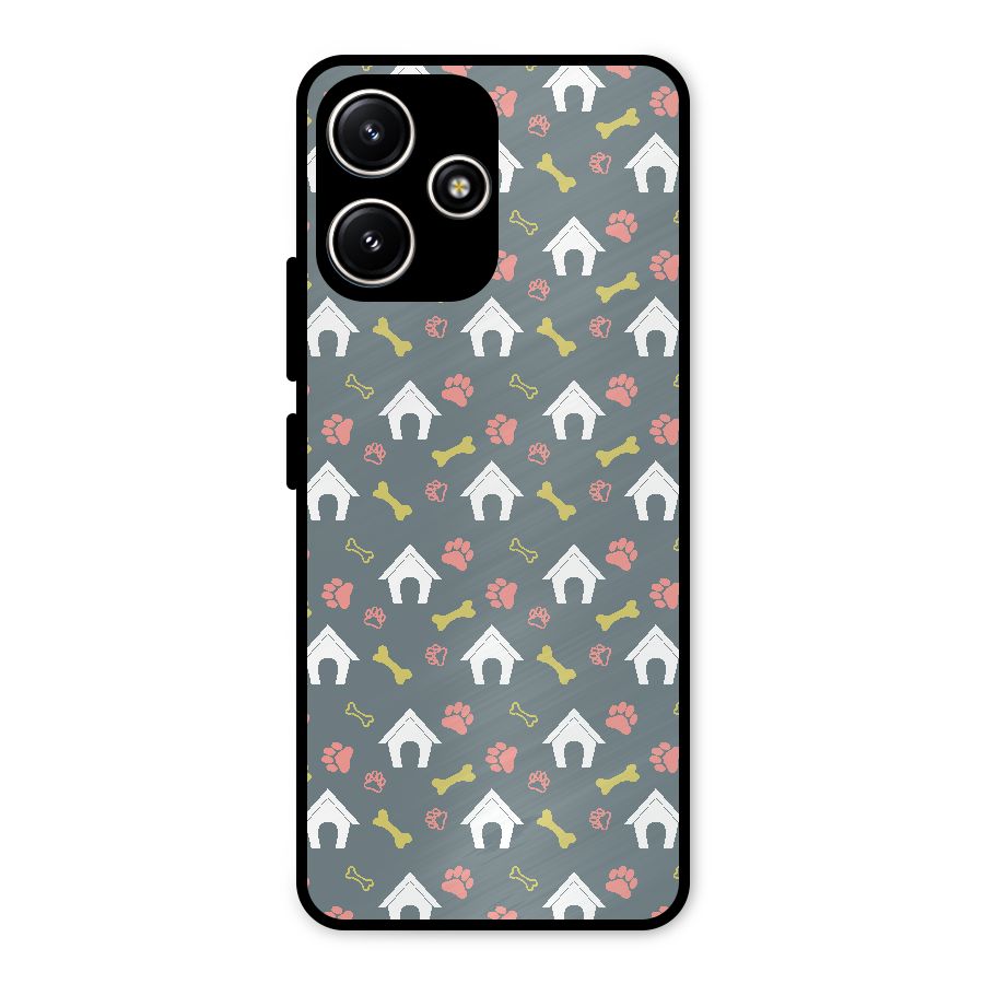 Dog Pattern Metal Back Case for Redmi 12 5G
