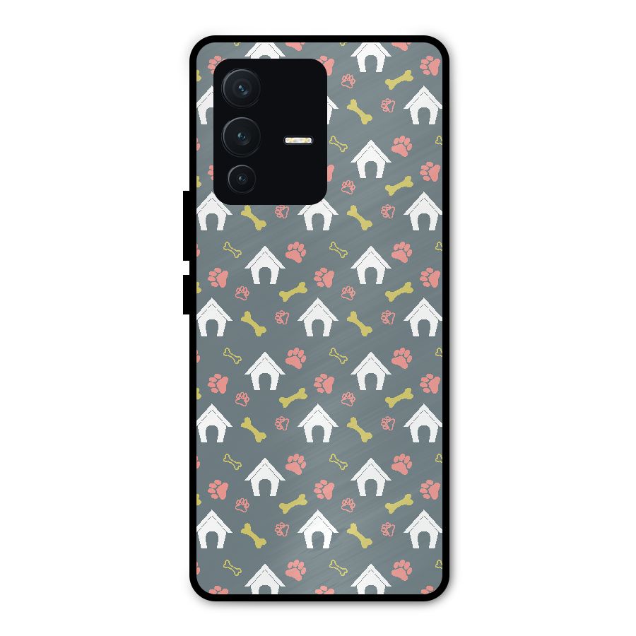 Dog Pattern Metal Back Case for Vivo V23 Pro