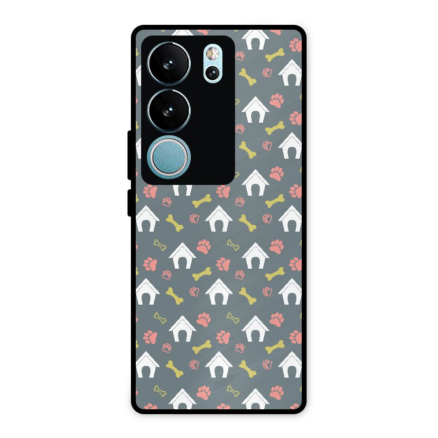 Dog Pattern Metal Back Case for Vivo V29