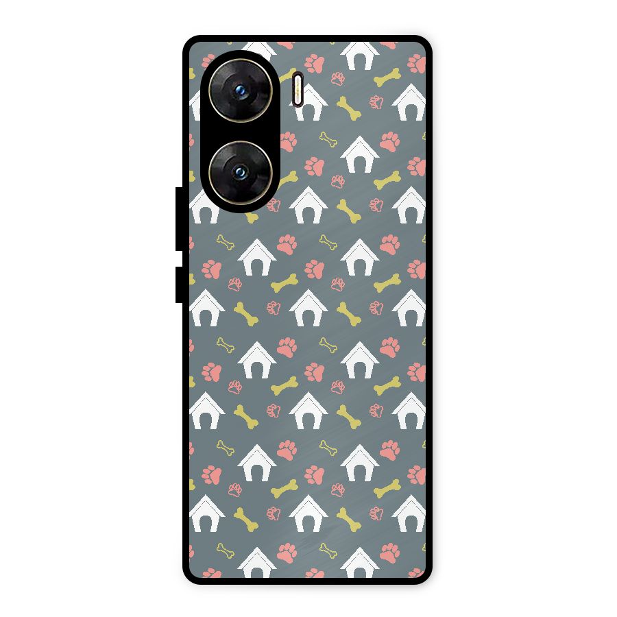 Dog Pattern Metal Back Case for Vivo V29e