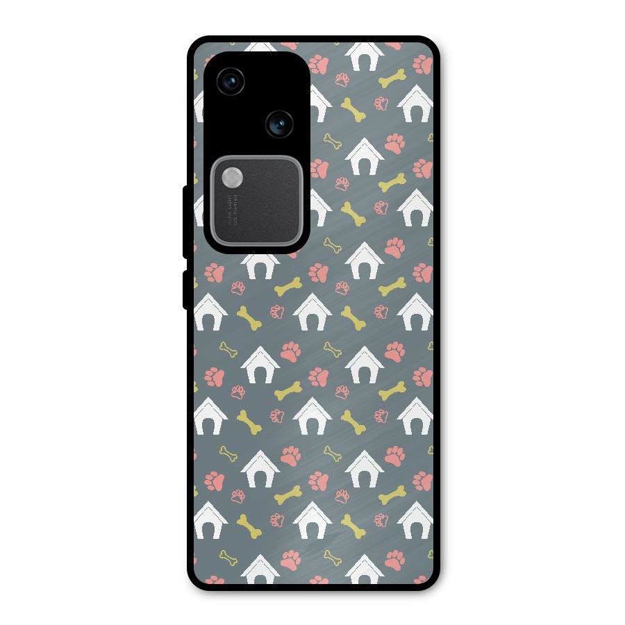 Dog Pattern Metal Back Case for Vivo V30