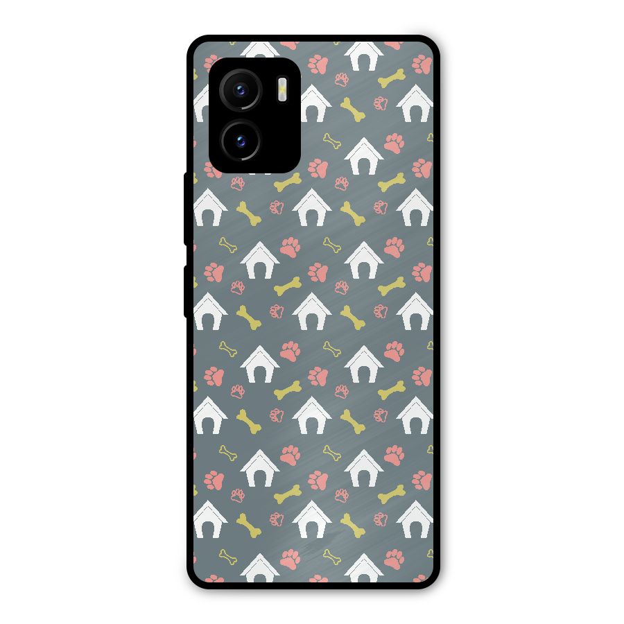 Dog Pattern Metal Back Case for Vivo Y15s