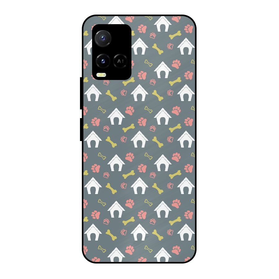 Dog Pattern Metal Back Case for Vivo Y33s